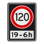 Verkeersbord RVV A01 120 OB201ps - Maximum snelheid 100 km/h