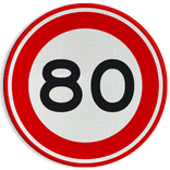 Verkeersbord RVV A01-080 - Maximum snelheid 80 km/h