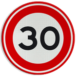 Verkeersbord RVV A01-030 - Maximum snelheid 30 km/h