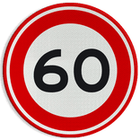 Verkeersbord RVV A01-060 - Maximum snelheid 60 km/h