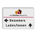 Routebord bezoekers expeditie + pijlen en logo - reflecterend