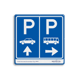 Parkeerbord E8+E8d auto en bus met pijl