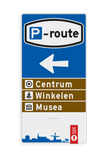 Routebord Parkeren Hattem - 01 - Touristisch - met pijl
