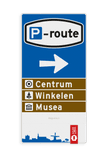 Routebord Parkeren Hattem - 01 - Touristisch - met pijl