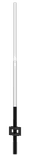 Aluminium mast Ø120/90-4000mm boven maaiveld - wit + bitumen