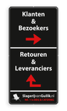 Verkeersbord DOR rechthoek 2:1 reflecterend +  eigen ontwerp/opdruk