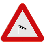 Verkeersbord SB250 A37 - Zijwind