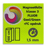 Magneetbord reflecterend FLUOR Geel/Groen klasse 3 geprint + full colour opdruk