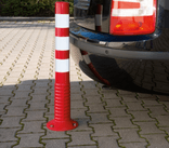 Afzetpaal rubber Ø80mm - 460/750/1000mm - rood/wit reflecterend