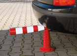 Afzetpaal rubber Ø80mm - 460/750/1000mm - rood/wit reflecterend