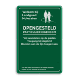 Openstellingsbord - opgesteld gebied / particulier eigendom