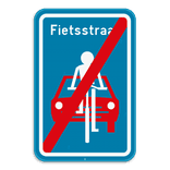 Verkeersbord SB250 F113 - Einde fietsstraat