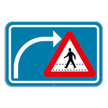 Panneau SB250 F50bis - Attention aux piétons en cas de changement de direction