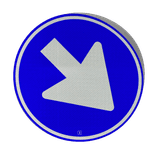 Ronde sticker RVV D02 voor verkeersbord - met pijl links- of rechtswijzend
