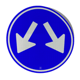 Ronde sticker RVV D02 voor verkeersbord - met pijl links- of rechtswijzend