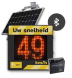 Snelheidsdisplay LED met zonnepaneel + reflecterend in huisstijl