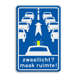 Verkeersbord RVV L213 - Zwaailicht? Maak ruimte!