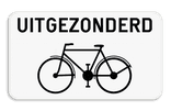 Verkeersbord SB250 M2 - Uitgezonderd fietsers - Onderbord 400x200mm