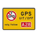 Tijdelijk bord - Situatie gewijzigd - GPS uitschakelen