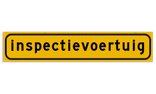 Autobord inspectievoertuig 500x100mm reflecterend geel FLUOR
