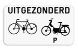 Verkeersbord SB250 M11 onderbord - Uitgezonderd fietsers en speed pedelecs - 700x400 mm