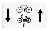 Verkeersbord SB250 M17 onderbord - Fietsers en speed pedelecs mogen in 2 richtingen - 700x400mm