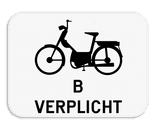 Verkeersbord SB250 M6 onderbord - Verplichting voor bromfietsen klasse B - 400x300 mm