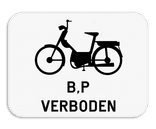 Verkeersbord SB250 M16 onderbord - Verbod voor bromfietsen klasse B en speed pedelecs - 400x300mm