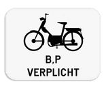 Verkeersbord SB250 M14 onderbord - Verplichting bromfietsen klasse B en speed pedelecs - 400x300mm