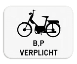 Verkeersbord SB250 M14 - Verplichting bromfietsen klasse B en voor speed pedelecs