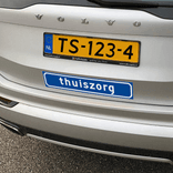 Autobord Blauw/wit 500x100mm reflecterend