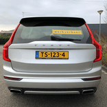 Bordje werkverkeer 375x75mm met zuignappen - fluorescerend