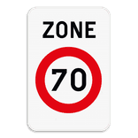 Zonebord SB250 ZC43 – Begin snelheidszone met snelheidsbeperking