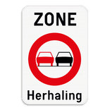 Zonebord SB250 ZC35T – Begin zone verboden links inhalen - met tekstvak