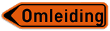 Verkeersbord SB250 F41 - Wegwijzer omleidingsweg Links