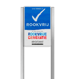 Portaalsysteem voor Rookvrij terrein - informatiebord met logo