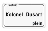 Straatnaambord België 4:2 + Stad/Gemeente