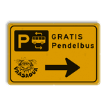 Omleidingsbord geel/zwart in huisstijl - reflecterend