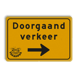 Omleidingsbord geel/zwart in huisstijl - reflecterend