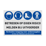 Vlak PBM bord voor Bouwplaats met Veiligheidsinstructies