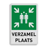 Bord verzamelplaats BHV met tekst verzamelplaats - reflecterend