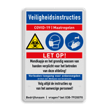 Veiligheidsbord - COVID-19 maatregelen met iconen - 01