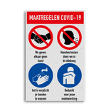 Bord maatregelen en omgangsregels COVID-19 Coronavirus