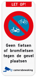 Let op - E1 fiets - eigen tekst - camerabewaking