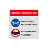 Maatregelen instructiebord Corona virus (COVID-19)