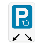 Panneau de stationnement - Borne de recharge + Fléches d'indication