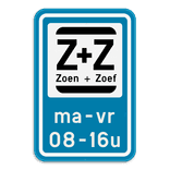 Parkeerbord Zoen&Zoef + eigen tekst