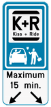 Panneau Kiss & Ride personnalisable – Durée limitée et flèches