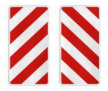 Markeringsborden rechthoekig rood/wit reflecterend - set 2 stuks (links/rechts)