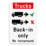Informatiebord - Trucks drive in backwards only